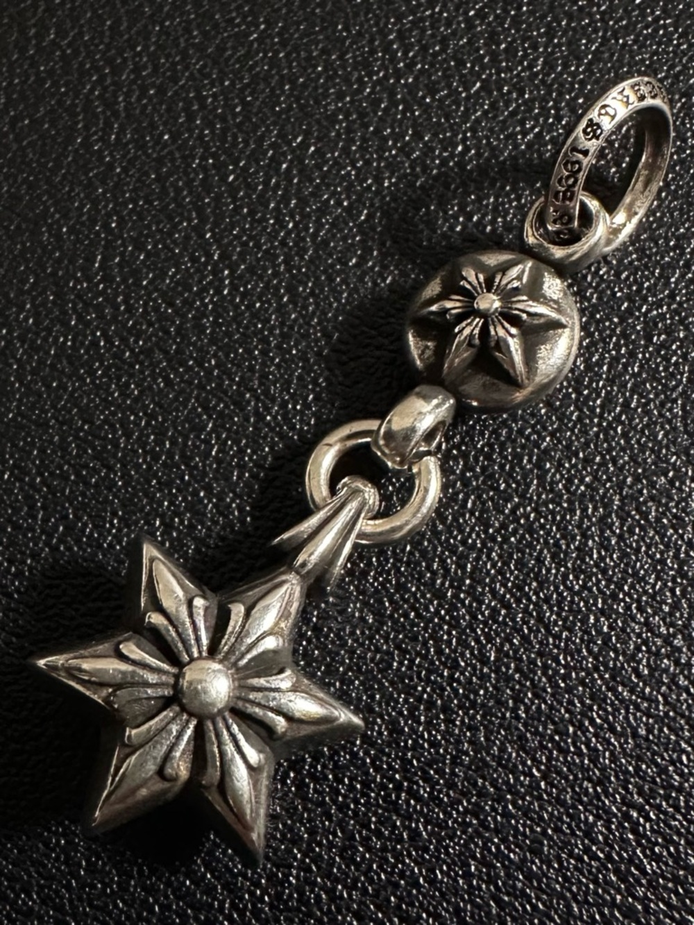 Chrome Hearts Tiny One Ball Star Charm Pendant 925 Sterling Silver 9.2g